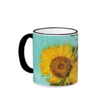 Vincent Van Gogh drie zonnebloemen in een vaas