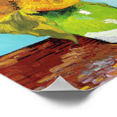 Vincent Van Gogh drie zonnebloemen in een vaas Poster (Hoek)