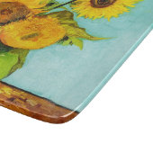 Vincent Van Gogh drie zonnebloemen in een vaas Snijplank (Hoek)