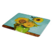 Vincent Van Gogh drie zonnebloemen in een vaas Snijplank (Hoek)