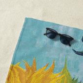 Vincent Van Gogh - Drie zonnebloemen in een vaas Strandlaken (In situ)
