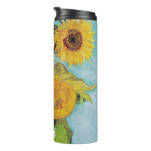 Vincent Van Gogh - Drie zonnebloemen in een vaas Thermosbeker