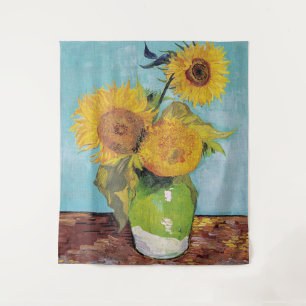 Vincent Van Gogh - Drie zonnebloemen in een vaas Wandkleed