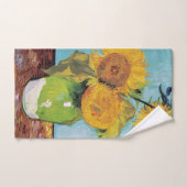Vincent Van Gogh - Drie zonnebloemen in een Vase Bad Handdoek (Handdoek)