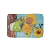 Vincent Van Gogh - Drie zonnebloemen in een Vase Badmat (Voorkant)