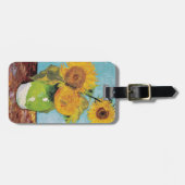Vincent Van Gogh - Drie zonnebloemen in een Vase Bagagelabel (Voorkant horizontaal)
