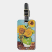Vincent Van Gogh - Drie zonnebloemen in een Vase Bagagelabel (Voorkant verticaal)