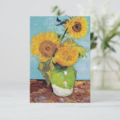 Vincent Van Gogh - Drie zonnebloemen in een Vase Bedankkaart (Staand voorkant)