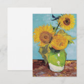Vincent Van Gogh - Drie zonnebloemen in een Vase Bedankkaart (Voorkant / Achterkant)