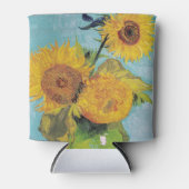Vincent Van Gogh - Drie zonnebloemen in een Vase Blikjeskoeler (Voorkant)