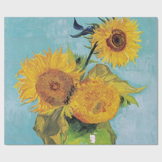 Vincent Van Gogh - Drie zonnebloemen in een Vase Cadeaupapier (Vlak)