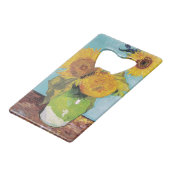 Vincent Van Gogh - Drie zonnebloemen in een Vase Creditkaart Flessenopener (Achterkant Gekanteld)