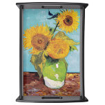 Vincent Van Gogh - Drie zonnebloemen in een Vase Dienblad<br><div class="desc">Drie zonnebloemen in een Vase / Vase avec trois tournesols - Vincent Van Gogh,  augustus 1888 - Sunbloemen 1888,  eerste versie (F453)</div>