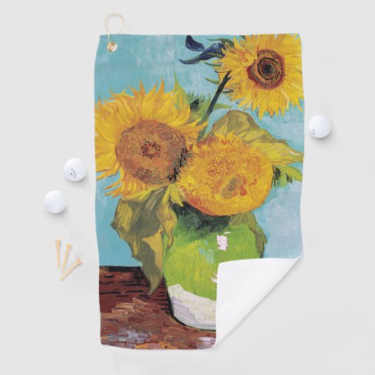 Vincent Van Gogh - Drie zonnebloemen in een Vase Golfhanddoek (Insitu)
