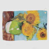 Vincent Van Gogh - Drie zonnebloemen in een Vase Golfhanddoek (Horizontaal)