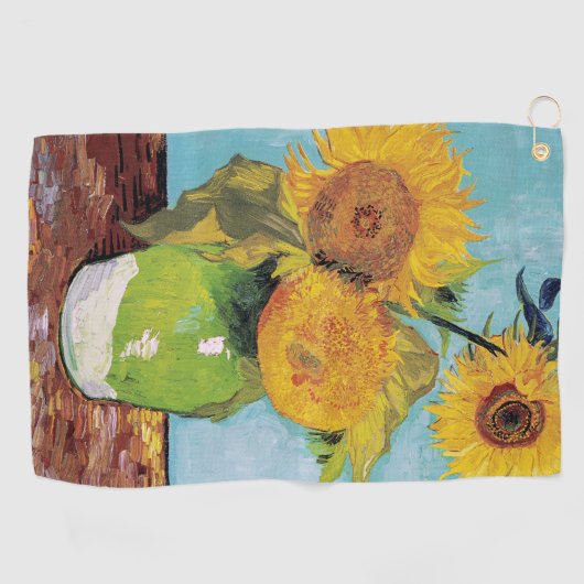 Vincent Van Gogh - Drie zonnebloemen in een Vase Golfhanddoek (Horizontaal)