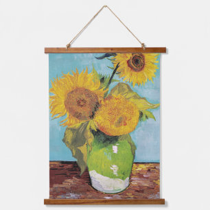 Vincent Van Gogh - Drie zonnebloemen in een Vase Hangend Wandkleed