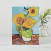 Vincent Van Gogh - Drie zonnebloemen in een Vase Kaart (Staand voorkant)