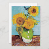 Vincent Van Gogh - Drie zonnebloemen in een Vase Kaart (Voorkant / Achterkant)