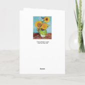 Vincent Van Gogh - Drie zonnebloemen in een Vase Kaart (Achterkant)