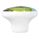 Vincent Van Gogh - Drie zonnebloemen in een Vase Keramische Knop (Zijkant)