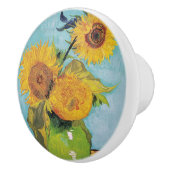 Vincent Van Gogh - Drie zonnebloemen in een Vase Keramische Knop (Rechts)