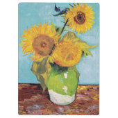 Vincent Van Gogh - Drie zonnebloemen in een Vase Klembord (Achterkant)