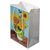 Vincent Van Gogh - Drie zonnebloemen in een Vase Medium Cadeauzakje (Achterkant Gekanteld)