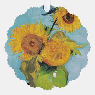 Vincent Van Gogh - Drie zonnebloemen in een Vase Ornament Kaart