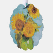 Vincent Van Gogh - Drie zonnebloemen in een Vase Ornament Kaart (Links)