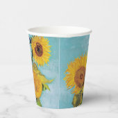 Vincent Van Gogh - Drie zonnebloemen in een Vase Papieren Bekers (Rechts)
