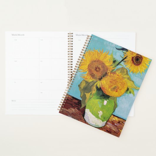 Vincent Van Gogh - Drie zonnebloemen in een Vase Planner (Display)