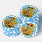 Vincent Van Gogh - Drie zonnebloemen in een Vase Poker Chips (Opstapeling)