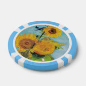 Vincent Van Gogh - Drie zonnebloemen in een Vase Poker Chips (Enkel)