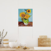 Vincent Van Gogh - Drie zonnebloemen in een Vase Poster (Keuken)