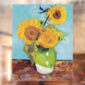 Vincent Van Gogh - Drie zonnebloemen in een Vase Raamsticker (Vel 2)