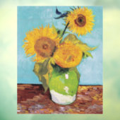 Vincent Van Gogh - Drie zonnebloemen in een Vase Raamsticker (Vel 3)
