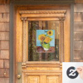 Vincent Van Gogh - Drie zonnebloemen in een Vase Raamsticker (Huis Deur)