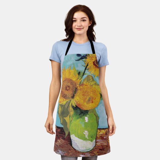 Vincent Van Gogh - Drie zonnebloemen in een Vase Schort (Gedragen)