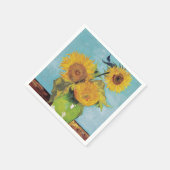 Vincent Van Gogh - Drie zonnebloemen in een Vase Servet (Hoek)