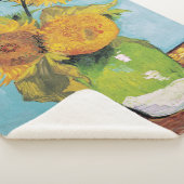 Vincent Van Gogh - Drie zonnebloemen in een Vase Sherpa Deken (3/4)