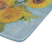 Vincent Van Gogh - Drie zonnebloemen in een Vase Snijplank (Hoek)