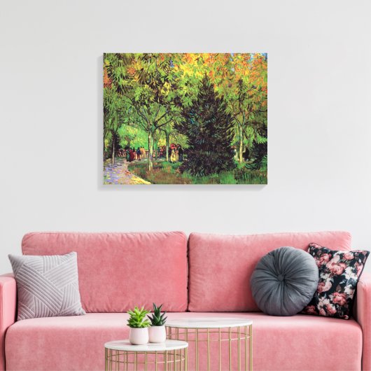 Vincent van Gogh - een Lane in de publieke tuin Canvas Afdruk (Insitu (Woonkamer))