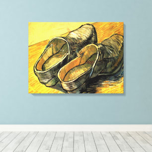 Vincent van Gogh - Een paar leren klompen Canvas Afdruk