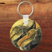 Vincent van Gogh - Een paar leren klompen Sleutelhanger (Voorkant)