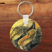 Vincent van Gogh - Een paar leren klompen Sleutelhanger (Voorkant)