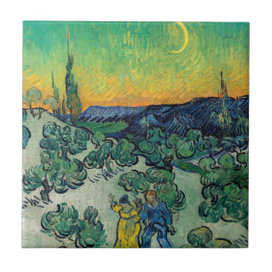 Vincent van Gogh - Een wandeling in de schemering Tegeltje