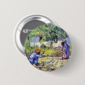 Vincent Van Gogh - eerste stappen - Vaderdag art Ronde Button 5,7 Cm (Voorkant /achterkant)