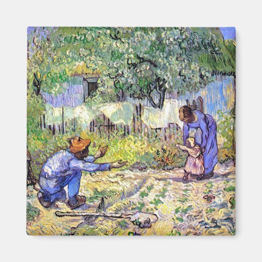 Vincent Van Gogh - Eerste Stappen - Vaderdag Kunst Magneet (Voorkant)