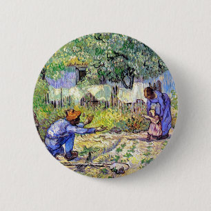 Vincent Van Gogh - Eerste stappen - Vaderdag Kunst Ronde Button 5,7 Cm